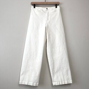 MADEWELL The Curvy Emmett Wide Leg Jean in Tile White Welt Pocket Edition 27